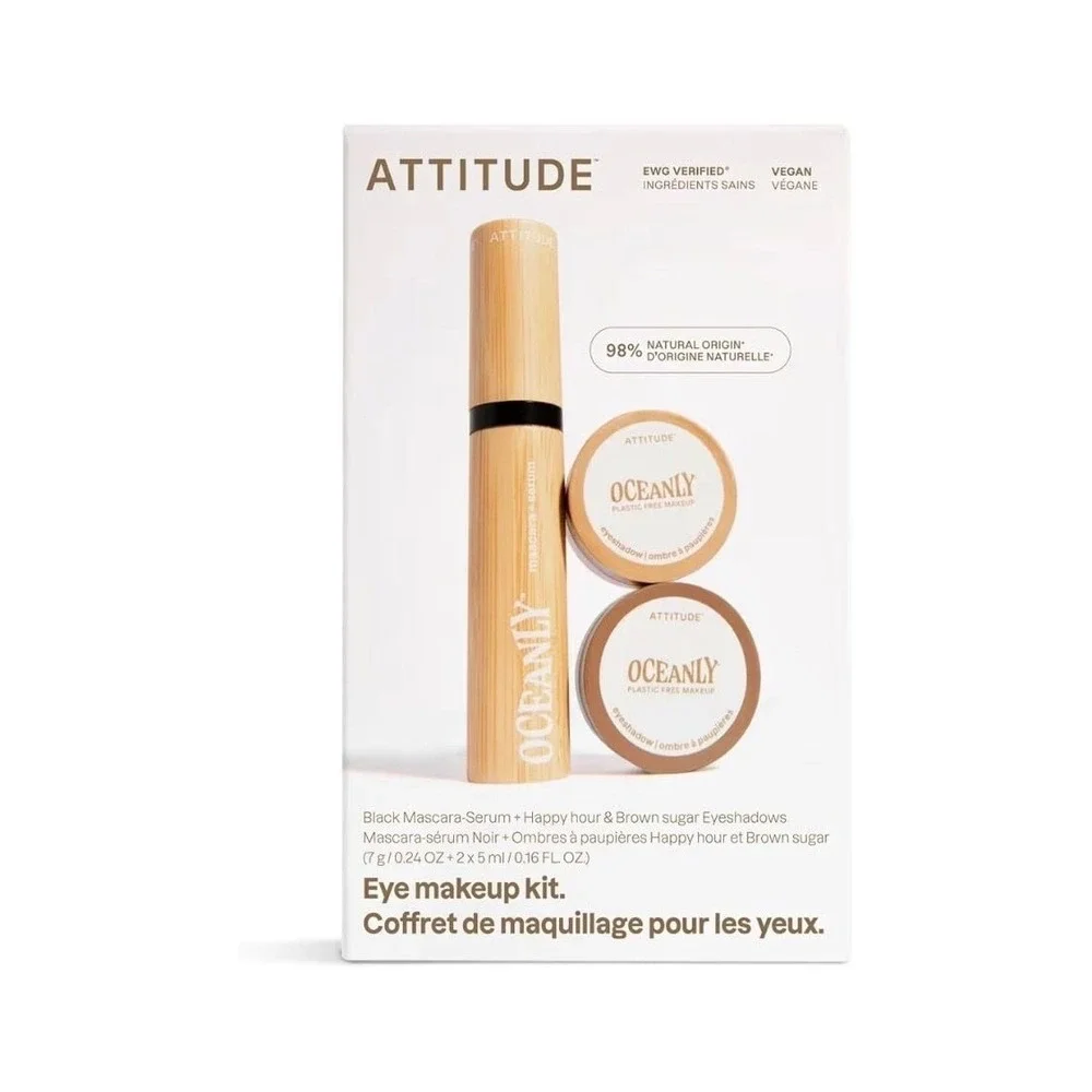 ATTITUDE Oceanly Eye Makeup Kit - Black Mascara-Serum & 2 Eyeshadows (Happy Hour